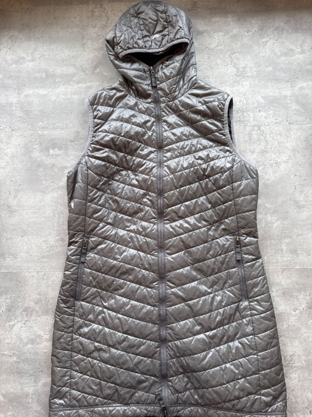 Skhoop Debbie Mid Length Puffer Vest, Size XXL, Grey